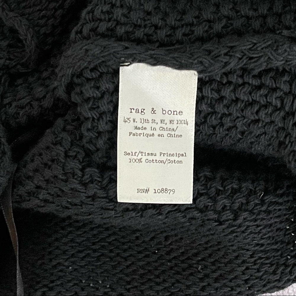 RAG & BONE Cotton Sleeveless Tank Top Black Crotchet Knit XS - Picture 5 of 5